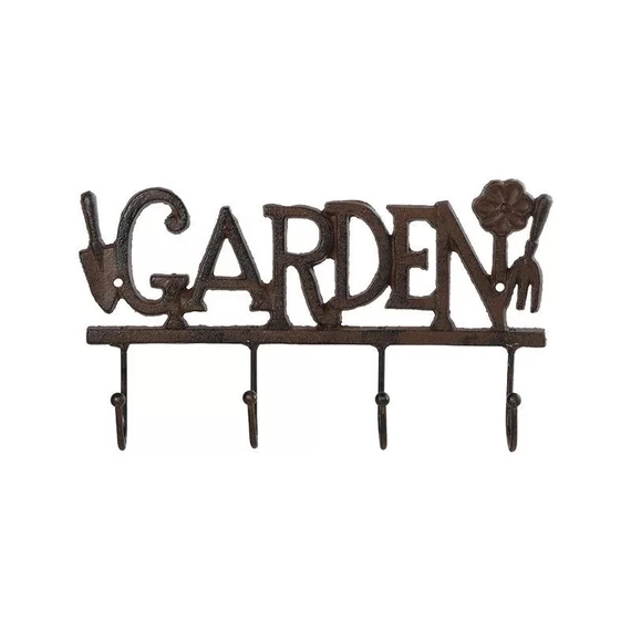 Garden feliratos öntöttvas fogas 4 akasztóval