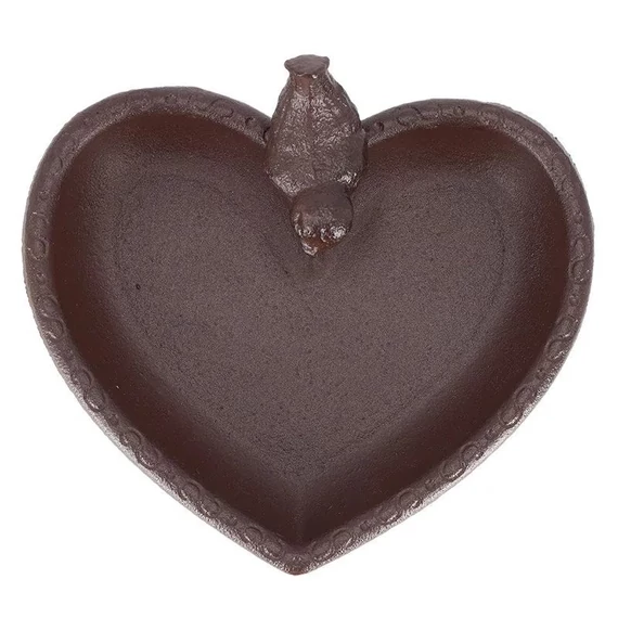 Szív alakú öntöttvas madáretető