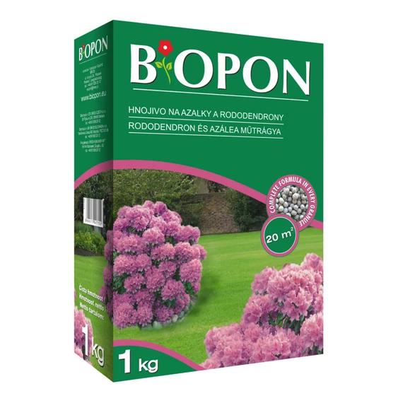 1 kg-os Biopon Rhododendron és Azálea növénytáp granulátum doboz